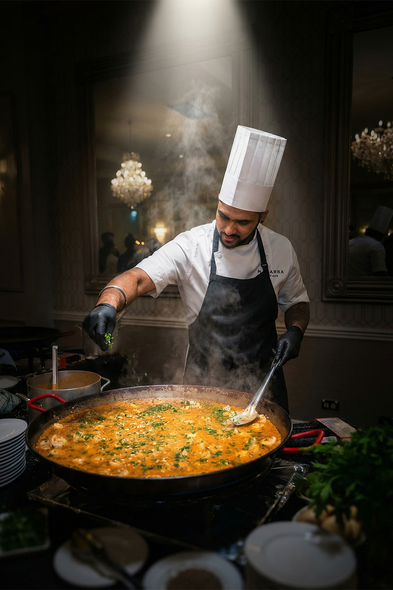 the Art of Hospitality: chef at live food station