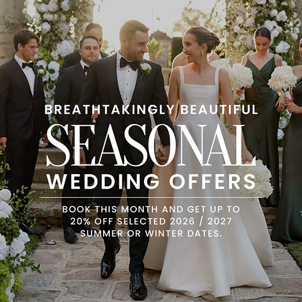 Seasonal Wedding offer 20% off selected dates
