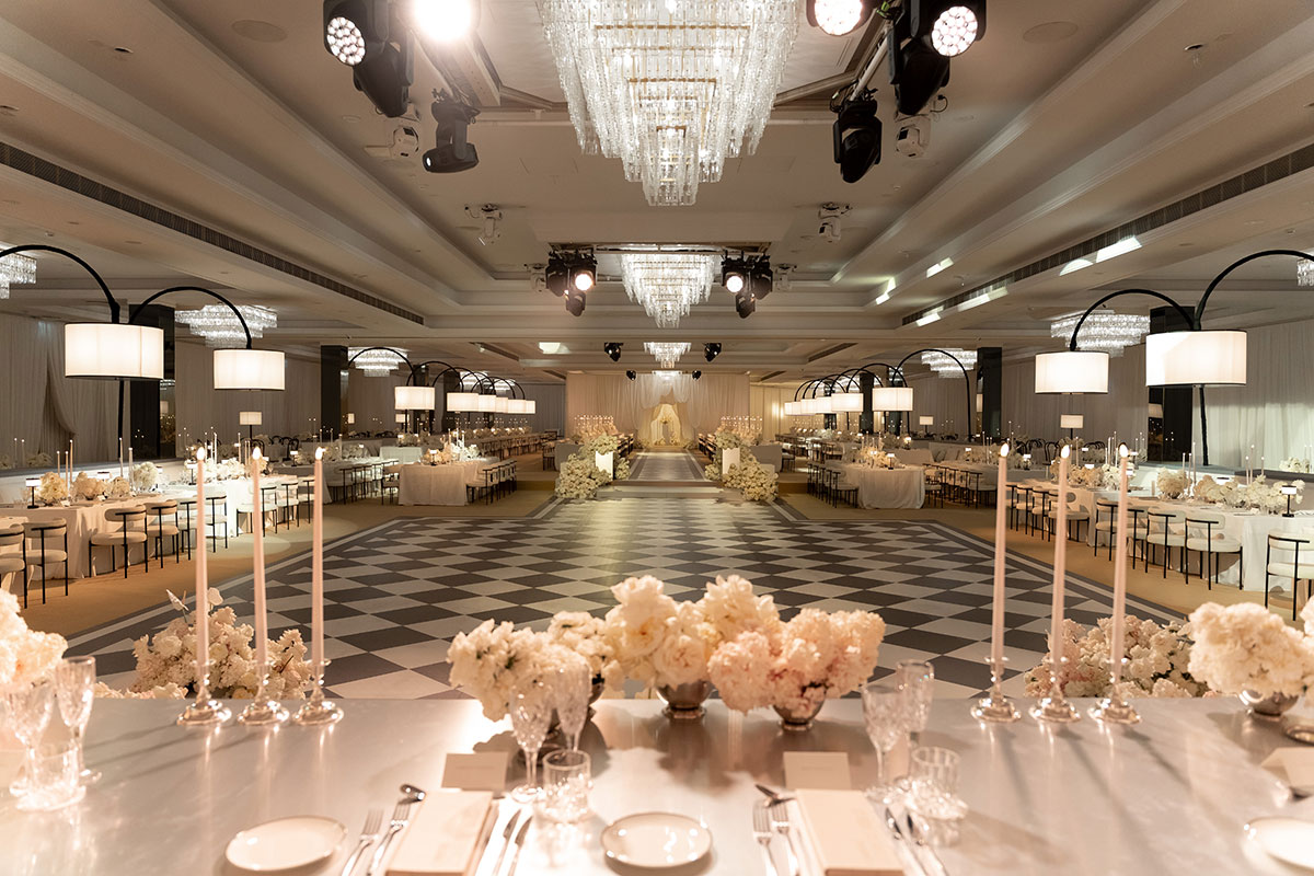 Montage Ballroom at Le Montage with styling for large wedding
