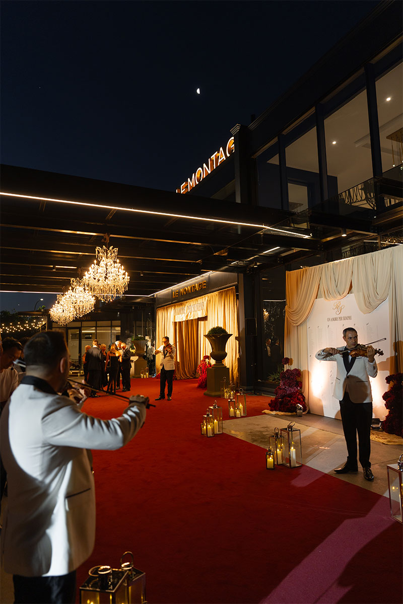 Grand red carpet entrance at Le Montage