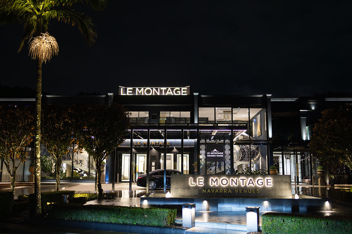 Exterior night view of Le Montage